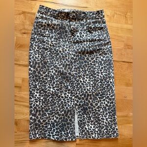 Leopard Print Women's Jean Skirt Size 10 by CATO